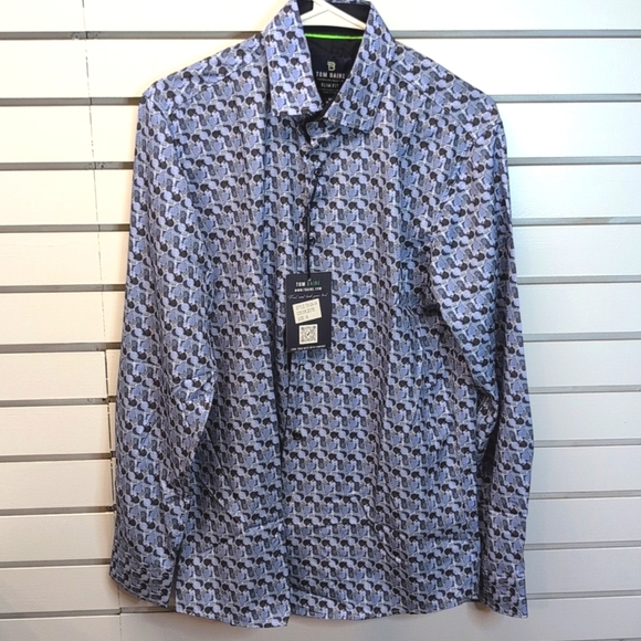 Tom Baine Comfort 4-Way Stretch Winkle Free Performance Dress Shirt NWT Size M - Picture 4 of 8